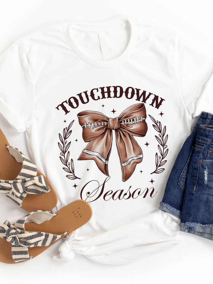 Touchdown Season Coquette Bow Graphic Tee
