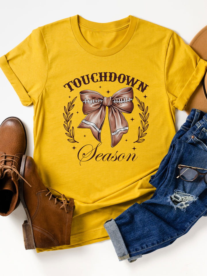 Touchdown Season Coquette Bow Graphic Tee