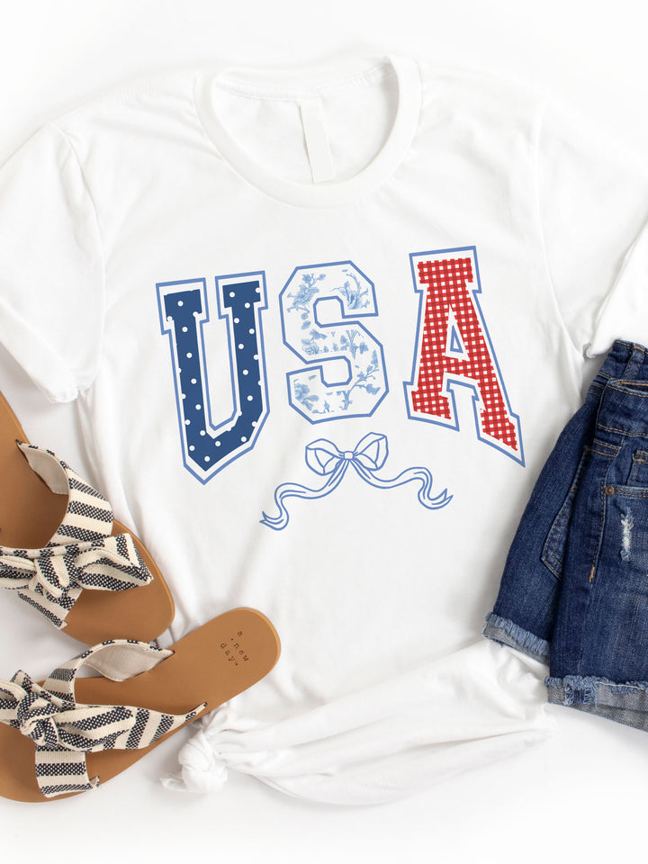 Patterned USA Graphic Tee