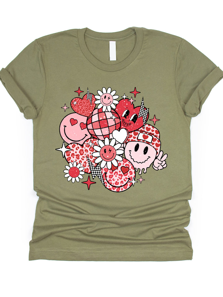 Valentine Smiley Face Graphic Tee