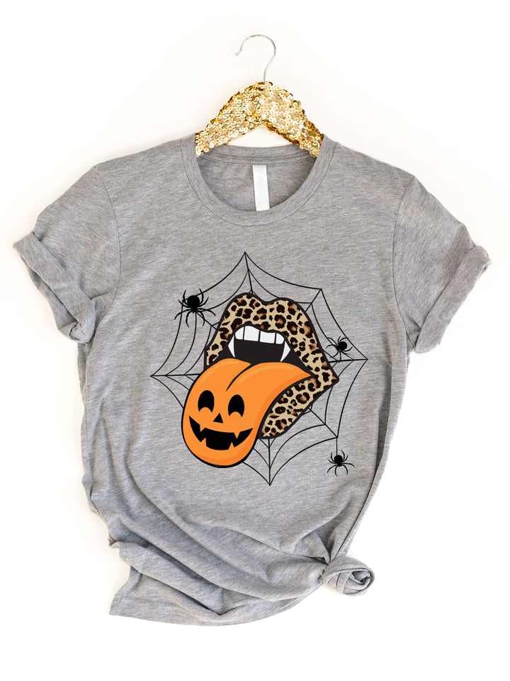 Web Halloween Tongue Graphic Tee