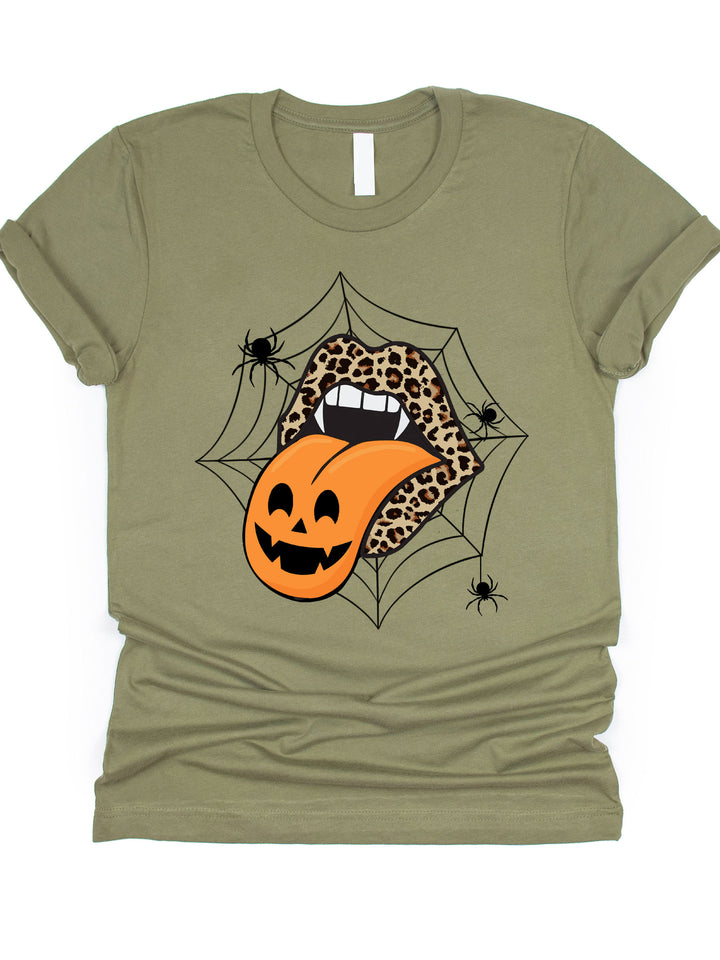 Web Halloween Tongue Graphic Tee