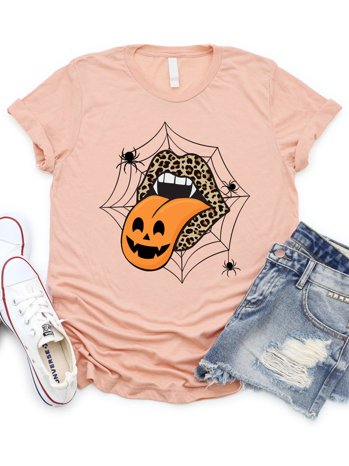 Web Halloween Tongue Graphic Tee