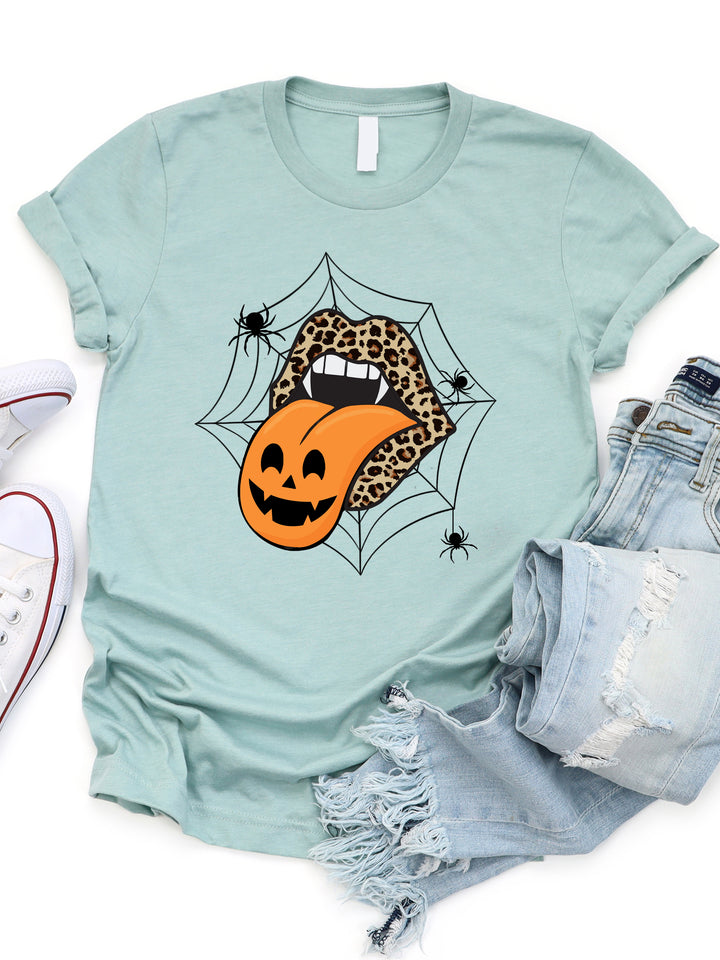 Web Halloween Tongue Graphic Tee
