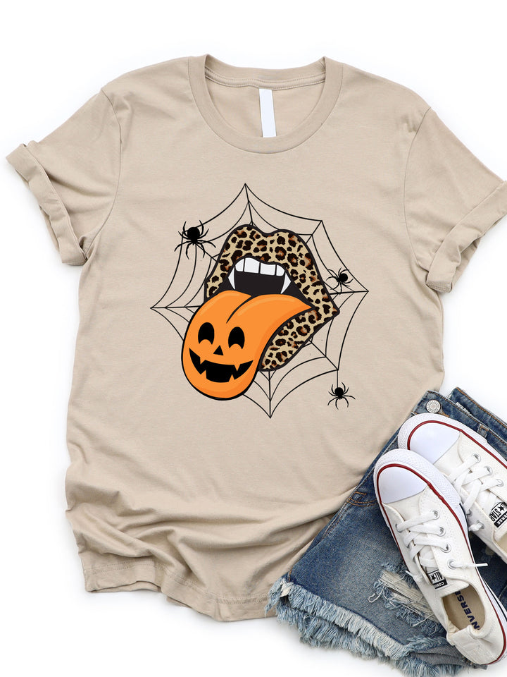Web Halloween Tongue Graphic Tee