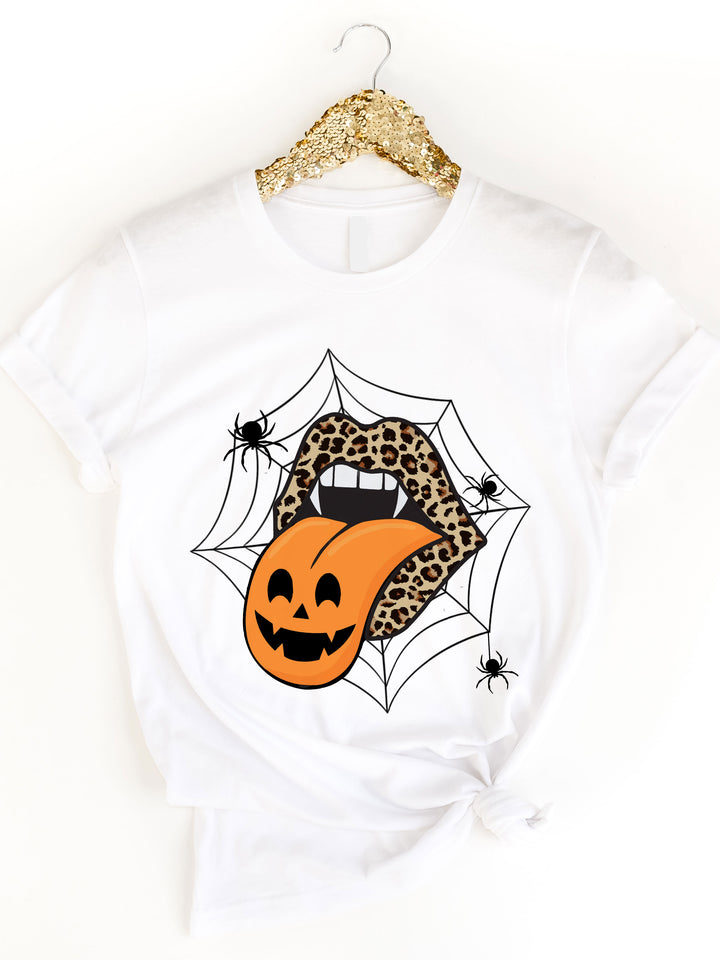 Web Halloween Tongue Graphic Tee