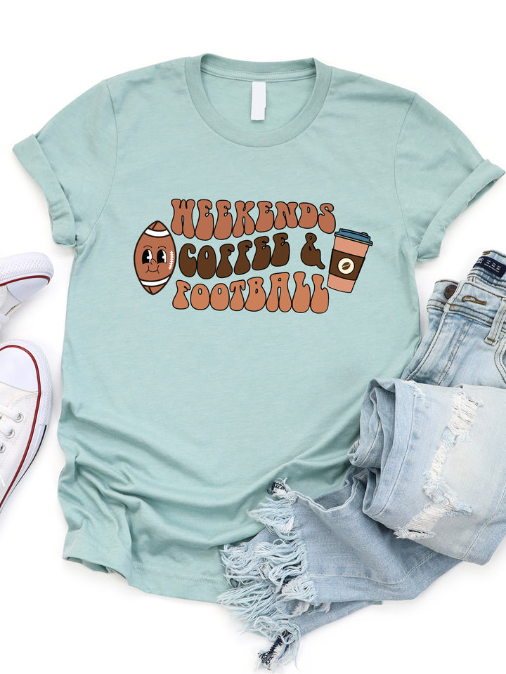 Weekends, Coffee, & Football Graphic Tee