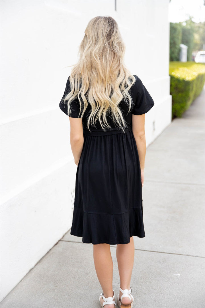 The Belted Waist Tulip Sleeve Katie Dress