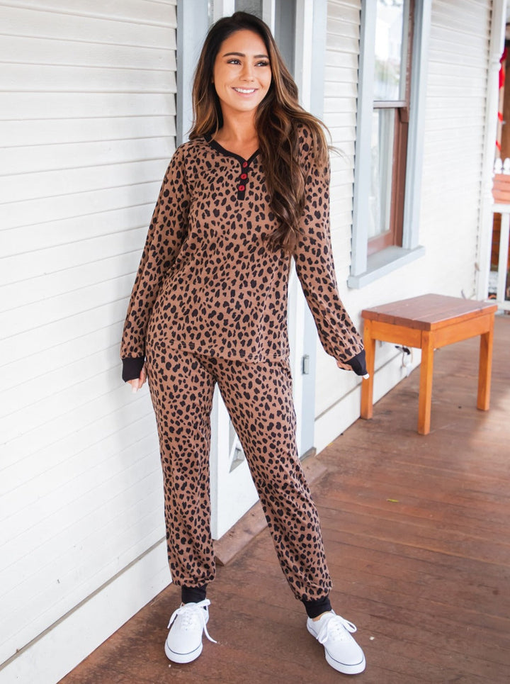 Animal Print Pajama Set