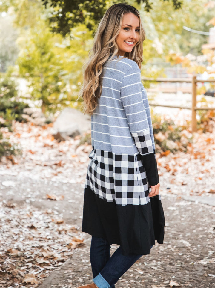 Stripe & Buffalo Plaid Cooper Cardigan