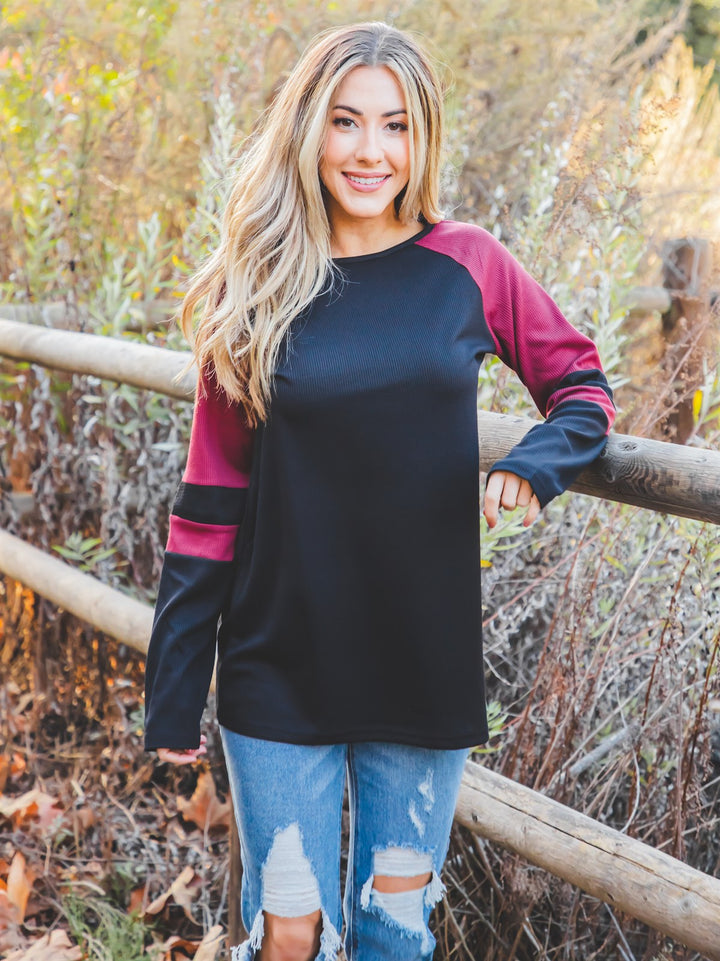 Colorblock Raglan Top