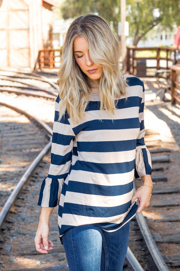 3/4 Sleeve Flare Sleeve Allie Top