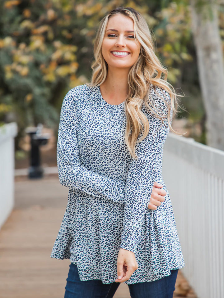 Animal Print Peplum Evelyn Top