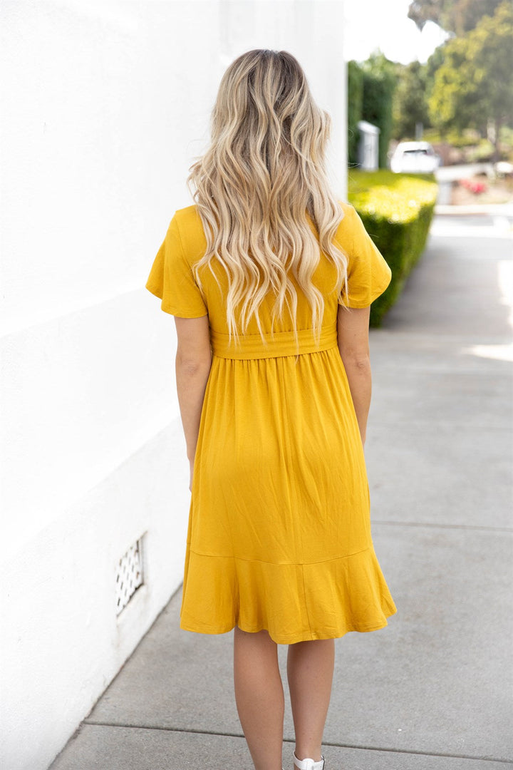 The Belted Waist Tulip Sleeve Katie Dress