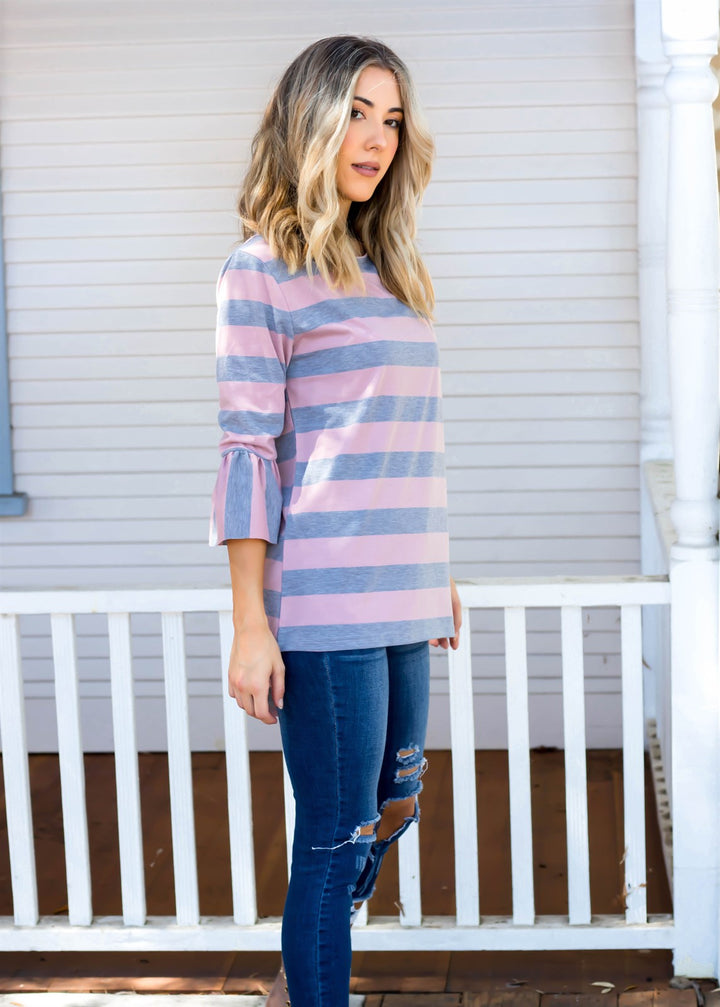 3/4 Sleeve Flare Sleeve Allie Top