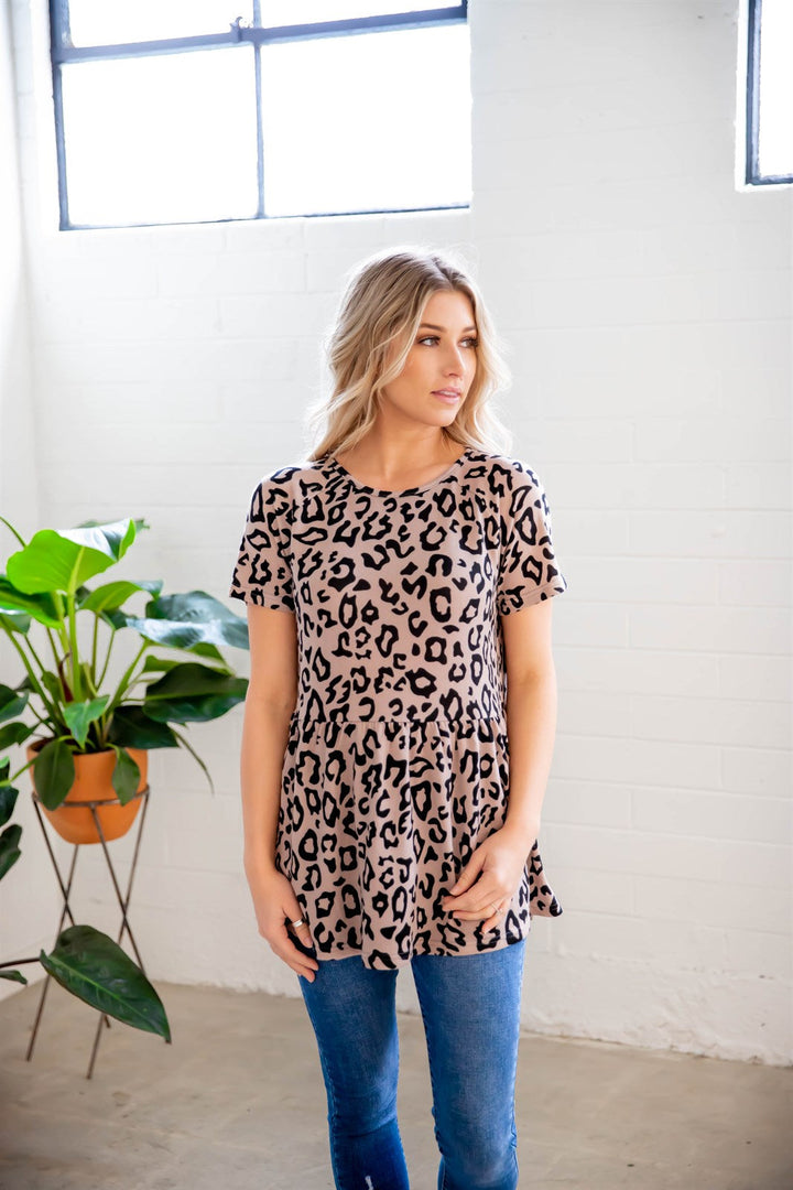 Animal Print Peplum Sienna Top