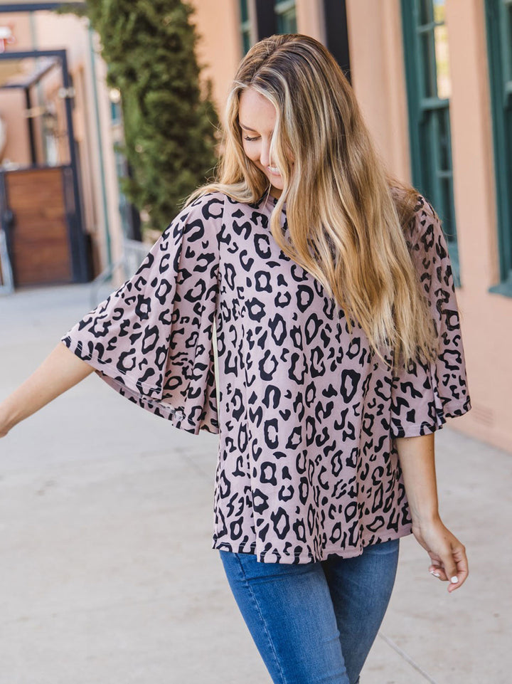 Leopard Print Bell Sleeve Austin Top