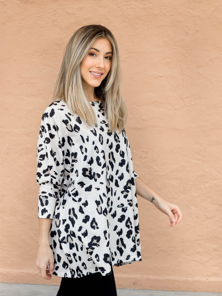 Oversized Leopard Bridgette Top