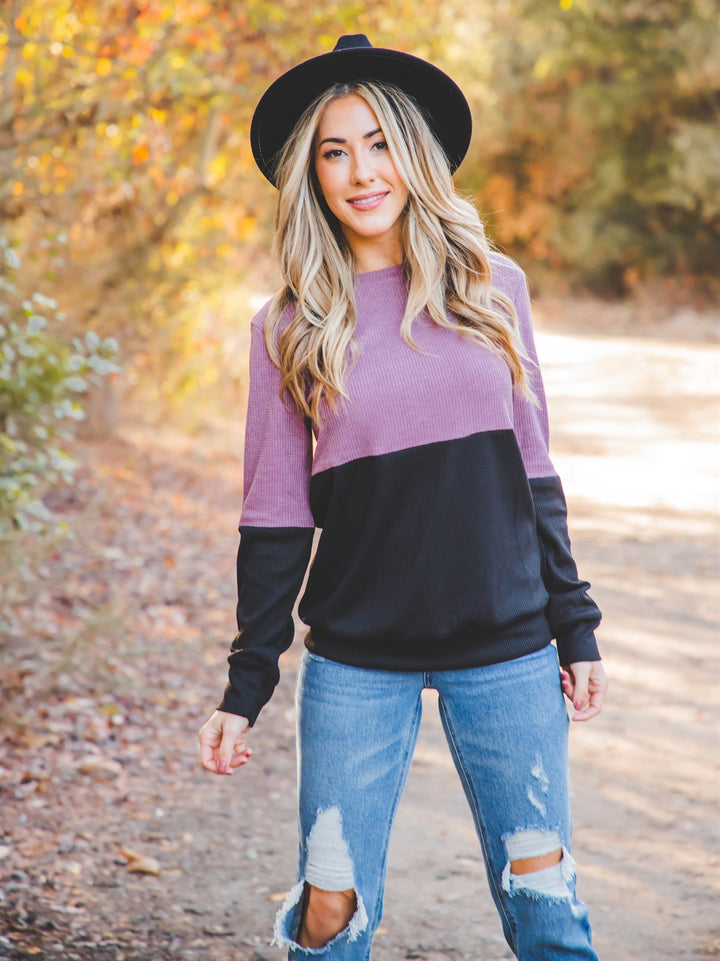 Colorblock Long Sleeve Mel Top