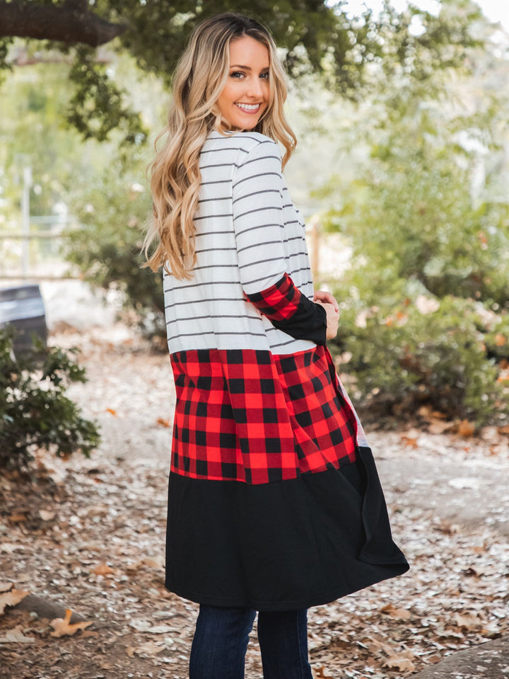 Stripe & Buffalo Plaid Cooper Cardigan