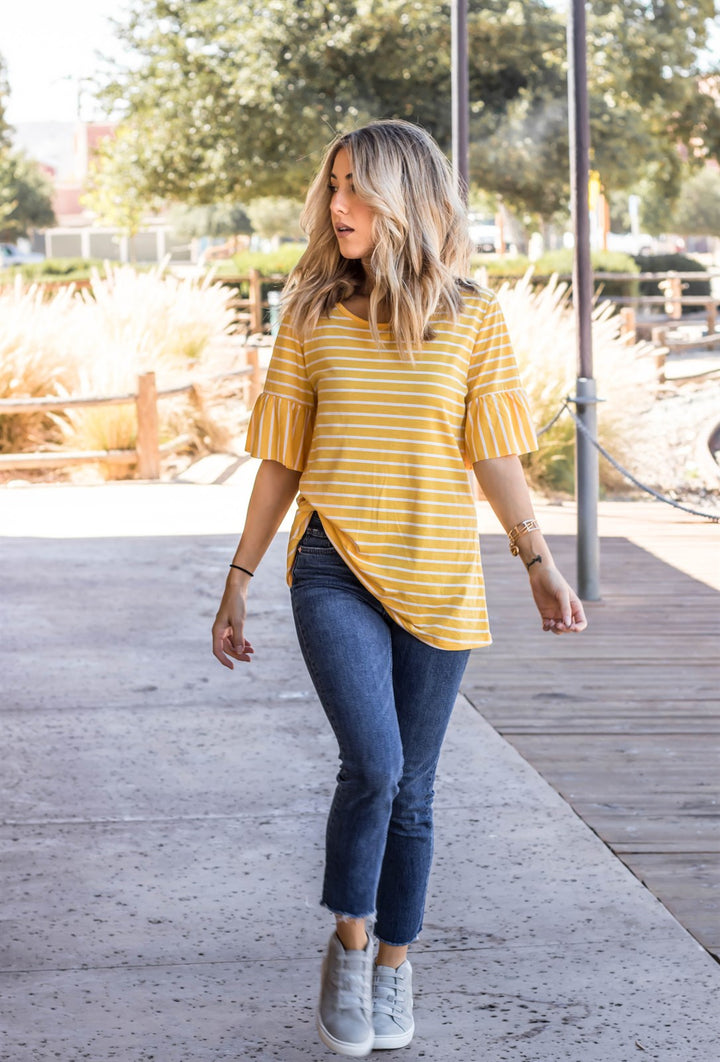 The Flare Sleeve Stripe Payton Top