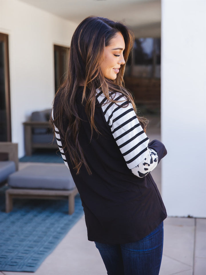 Stripe Animal Print Nancy Top