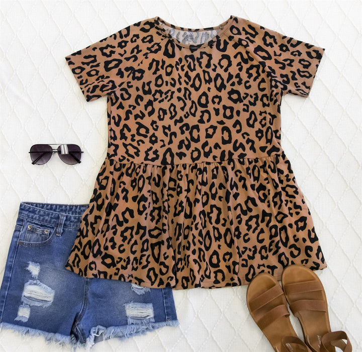 Animal Print Peplum Sienna Top
