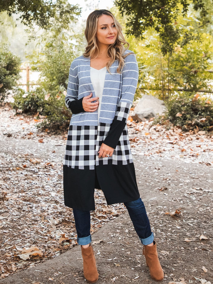Stripe & Buffalo Plaid Cooper Cardigan