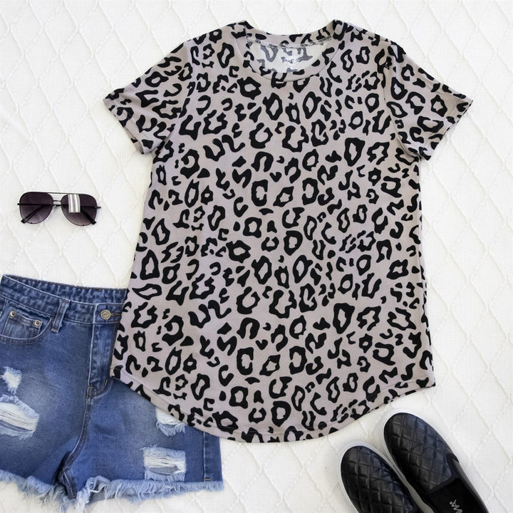 Short Sleeve Leopard Top