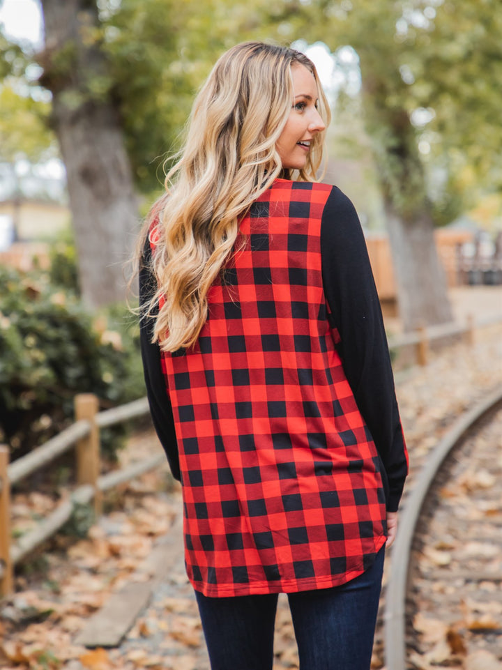 Plaid Back Dutch Cardigan
