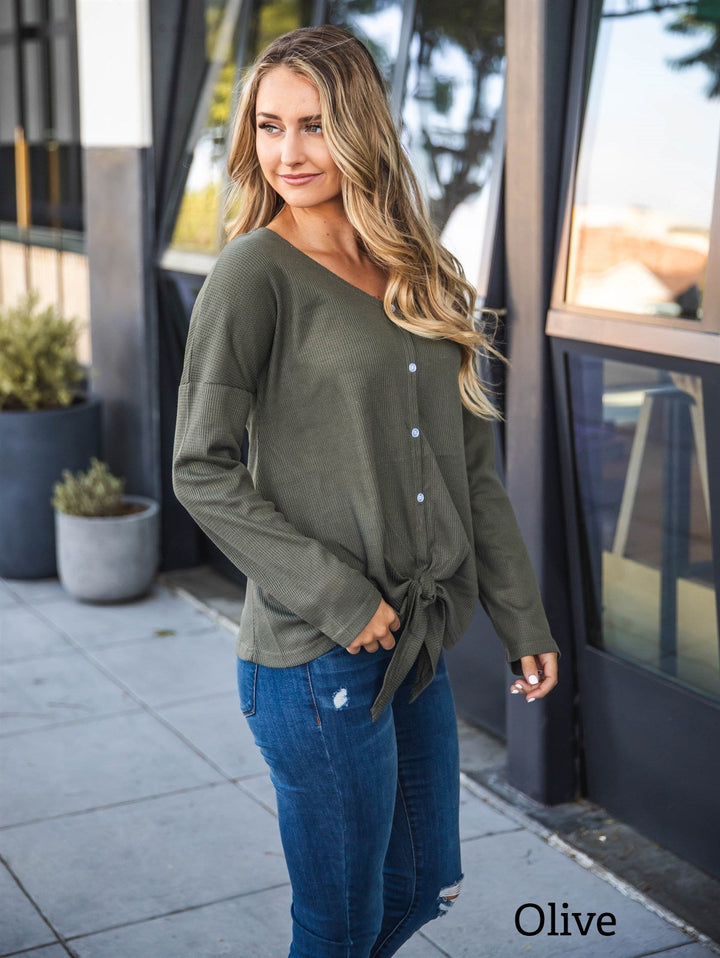 Riley Button Tie Top