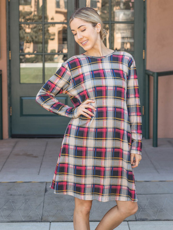Long Sleeve Plaid Ryan Dress
