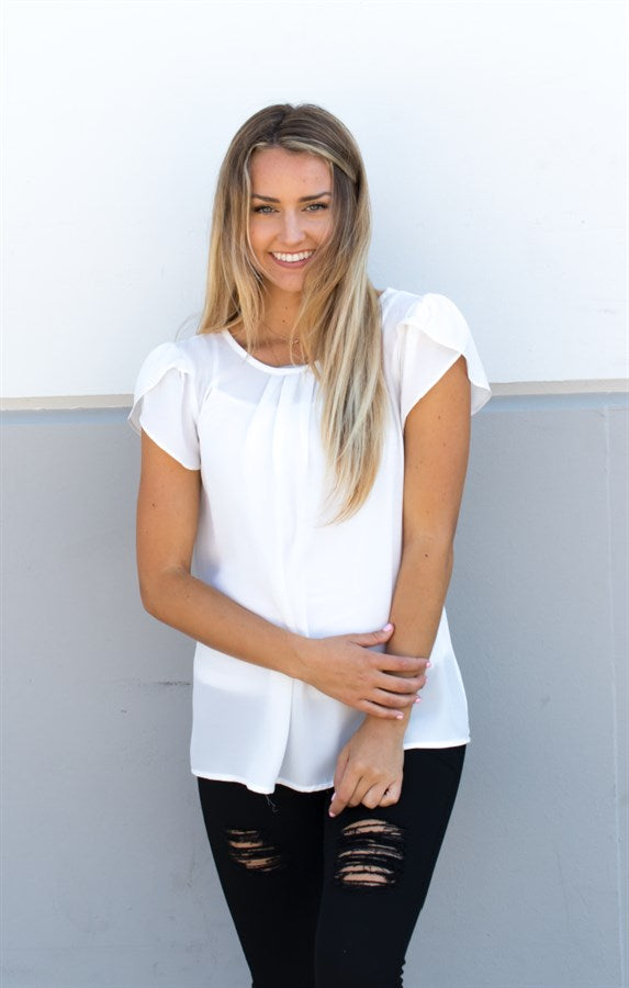 Tulip Sleeve Blouse - Tickled Teal LLC