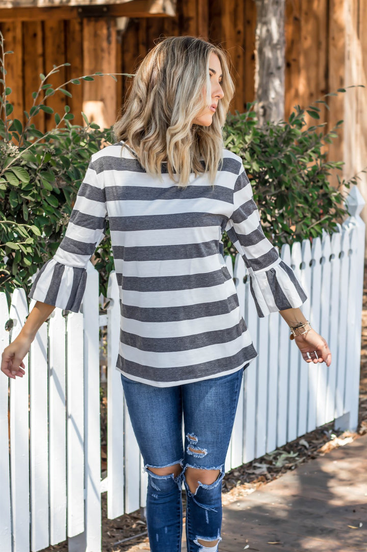 3/4 Sleeve Flare Sleeve Allie Top