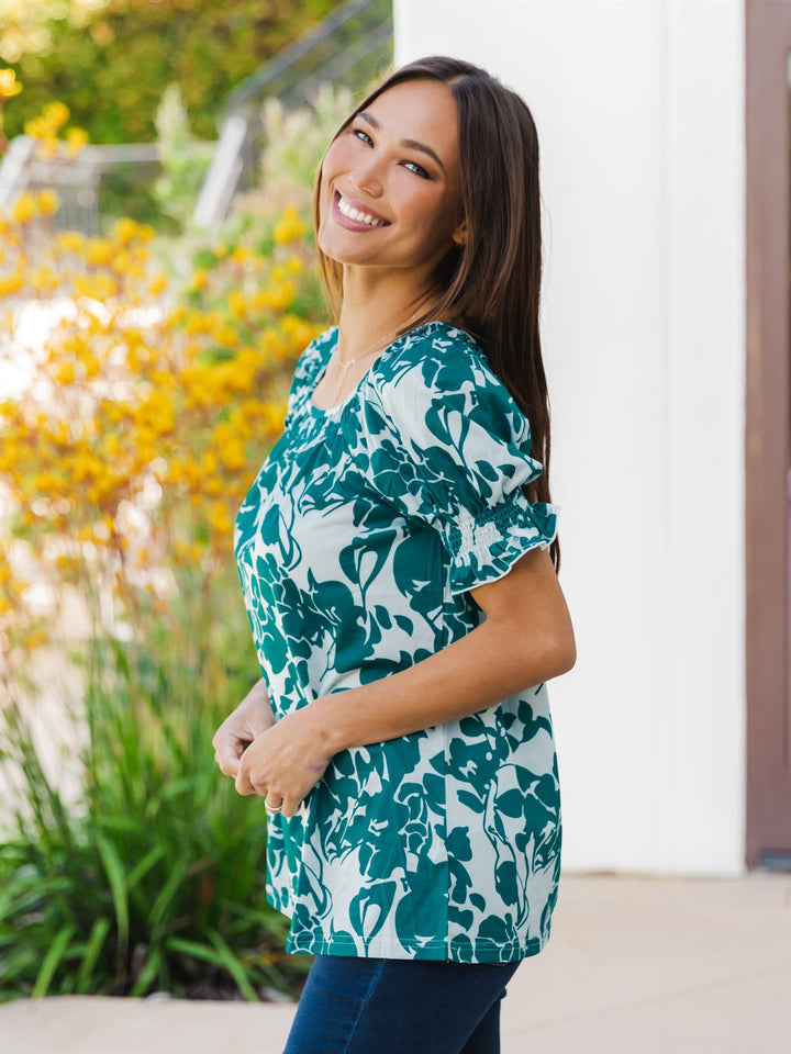 Lovely Floral Square Neck Top