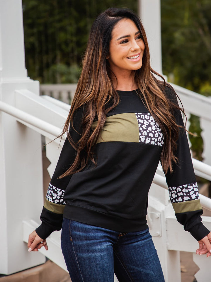 Bianca Colorblock Long Sleeve Top