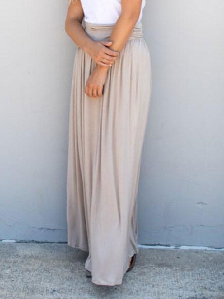 Side Pocket High Waist Maxi Skirt