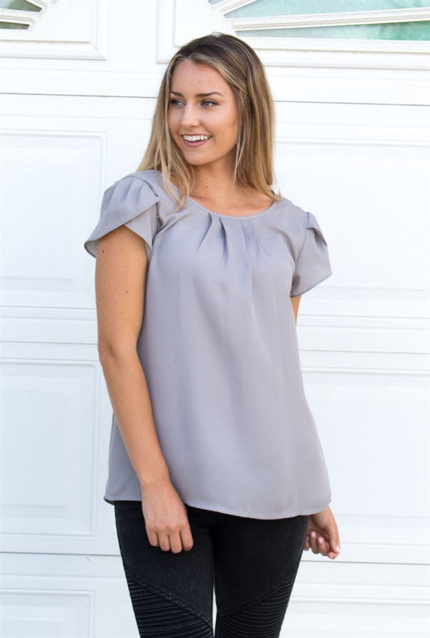 Tulip Sleeve Blouse - Tickled Teal LLC