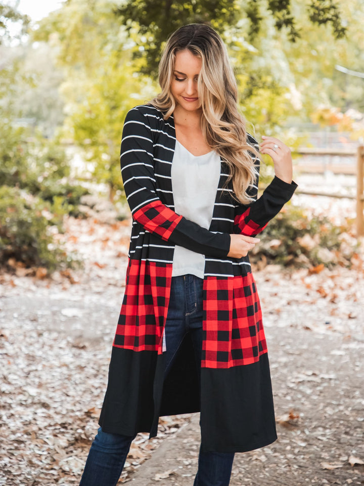 Stripe & Buffalo Plaid Cooper Cardigan