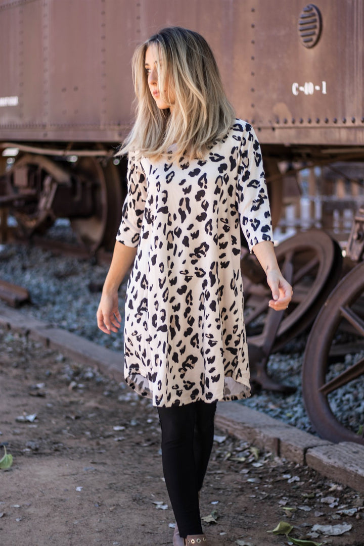 Cream Leopard Print Rowan Dress