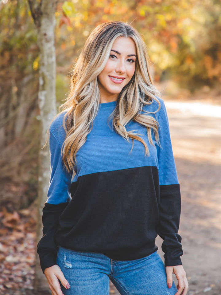 Colorblock Long Sleeve Mel Top