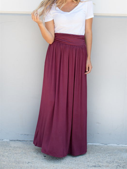 Side Pocket High Waist Maxi Skirt
