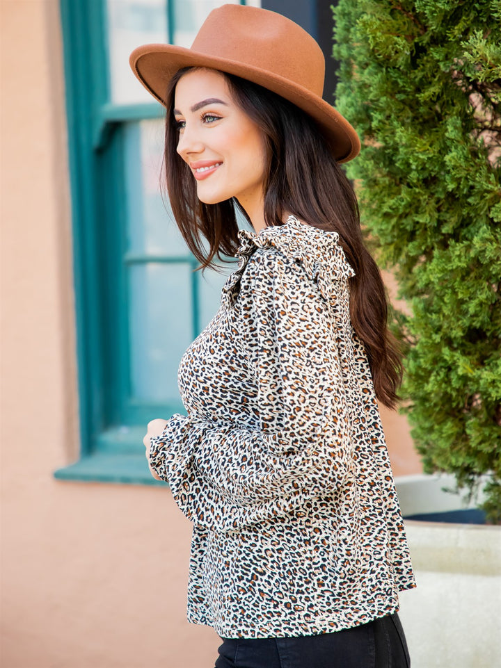 Ruffle Shoulder Celeste Top