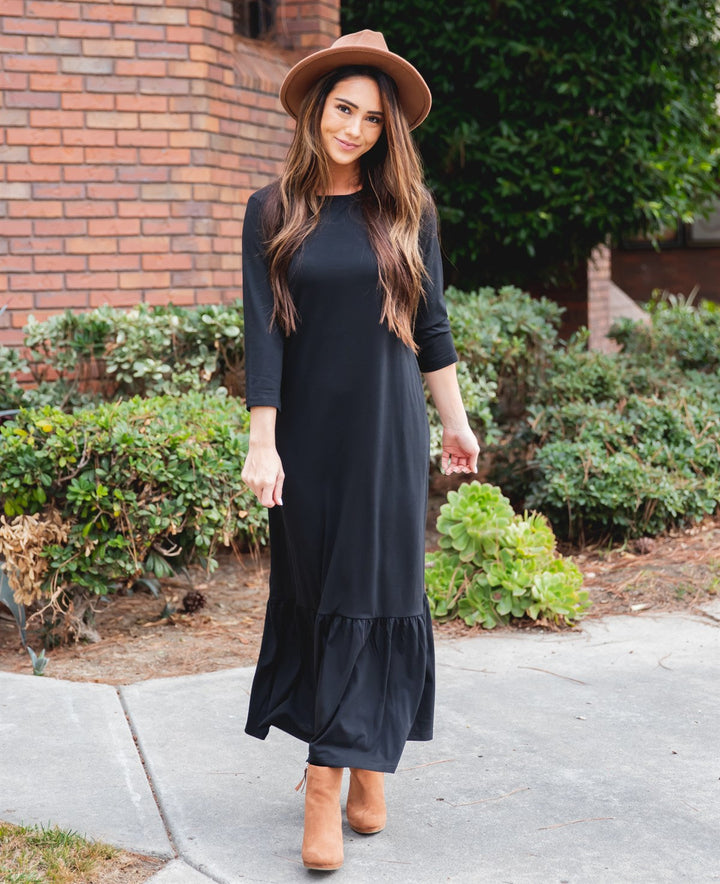 3/4 Sleeve Maxi Sander Dress
