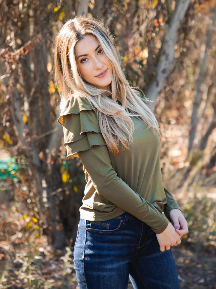 Aida Ruffle Long Sleeve Top