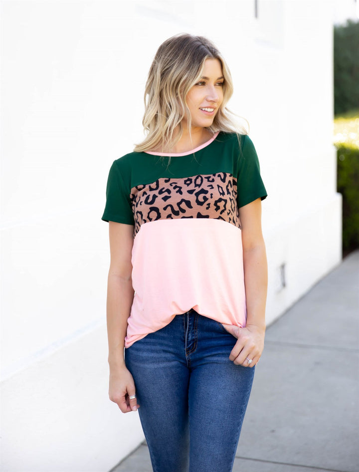Animal Print Colorblock Saylor Top