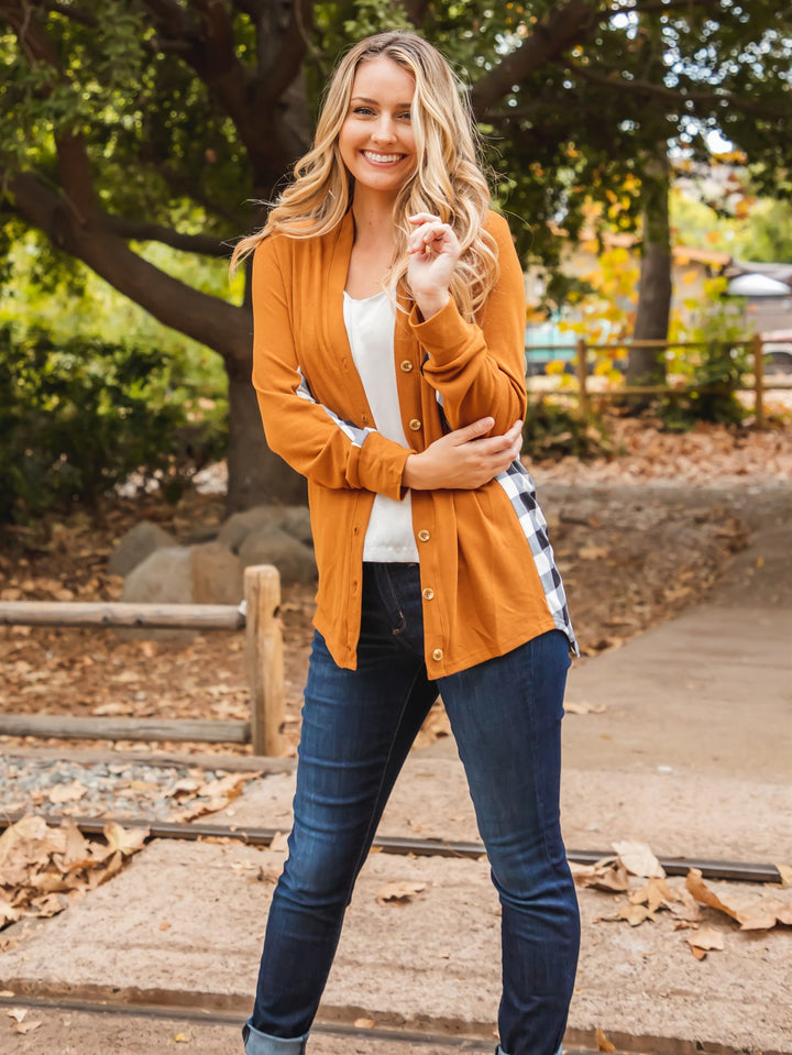 Plaid Back Dutch Cardigan