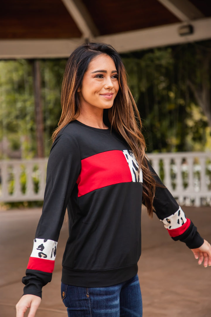 Bianca Colorblock Long Sleeve Top