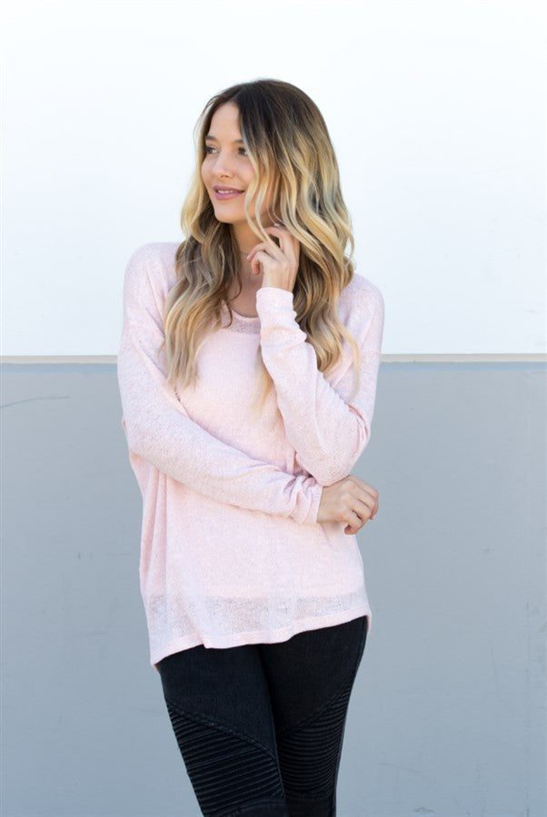 Lightweight Summer Sweater - Blush Pink - Tickled Teal LLC