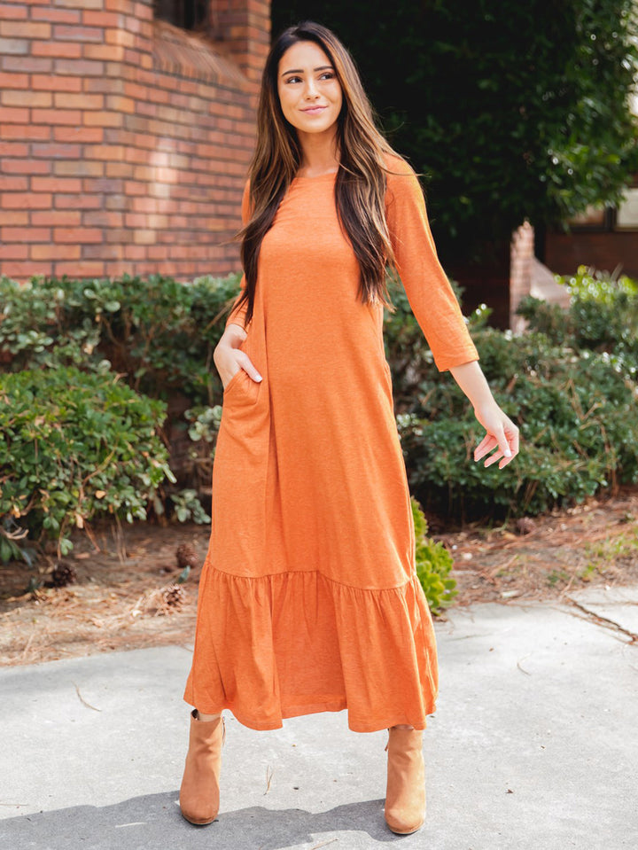 3/4 Sleeve Maxi Sander Dress
